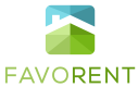 Grünes Favorent Logo im Hausdesign für Ferienwohnungsverwaltung.